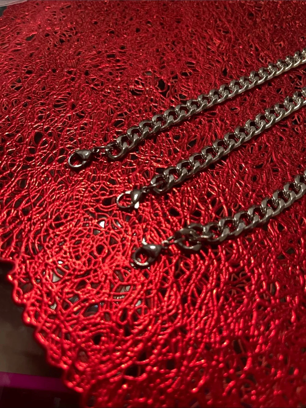 3 stainless steel - Cuban Link Chain Bracelets - Silver